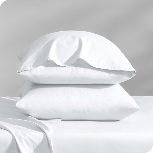 Bare Home 100% Organic Cotton King Pillowcase Set - Crisp Percale Weave - White Pillowcases 2 Pack - Lightweight & Breathable (King Pillowcase Set of 2, White)