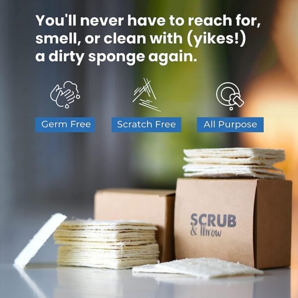Scrub & Throw Scrub Sponges (30-Pack), Eco-Friendly, All-Purpose Household Natural Loofah Sponges, for Dishes, Cleaning, Biodegradable, Non-Scratch - Image 5