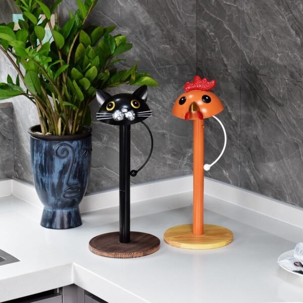 Paper Towel Holder - Black Cat Paper Towel Holder Countertop for Kitchen Dining Table Home Decor, Perfect for Cat Lovers (Black Cat) - Image 6