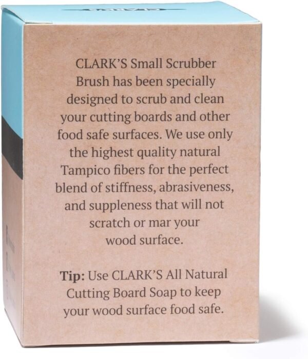 CLARK'S Cutting Board Oil Scrub Brush - Round Wood Applicator for Food Grade Mineral Oil and Wax on Wooden Bamboo, Cast Iron, and Utensils – USA Maple Construction – Kitchen Countertops Food Safe - Image 4