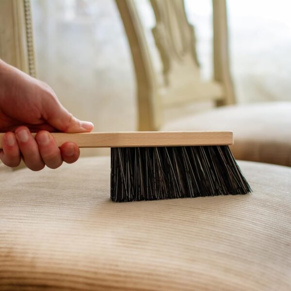 11.2" Hand Broom Soft Bristles Cleaning Brush, Dusting Brush with Wooden Handle, Handheld Car Broom, Small Counter Dust Brush, Bench Brush, Clothes Brush - Image 8