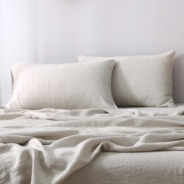 S VICTORY SYMBOL 100% Organic Linen Pillow Cases 20x40inch Set of 2,French Flax Soft Basic StylePillowcase Natural Linen Colour,King Size - Image 5
