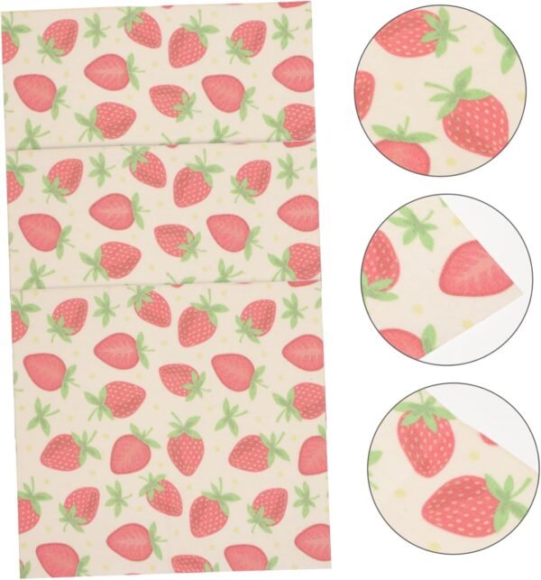 Alipis Food Wrapping Wax Paper 3pcs Beeswax Packing Paper Strawberry Food Paper Food Wrappers - Image 8