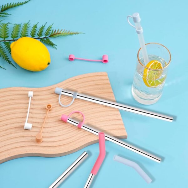 Greant 8 PCS Stainless Steel Straw compatible with Stanley Adventure Quencher Tumbler 40 oz, Straw with Straw Cover, Metal Straws with Straw Tip compatible with Stanley (Stainless Steel, 12 inch) - Image 6