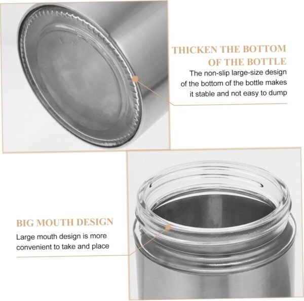 MAGICLULU 1pc Stainless Steel Storage Tank Coffee Container Window Spice Jar Kitchen Storage Jar Bulk Flour To Go Food Containers with Lids Dry Nuts Bottle Tea Tin Tea Canister Silver Glass - Image 3