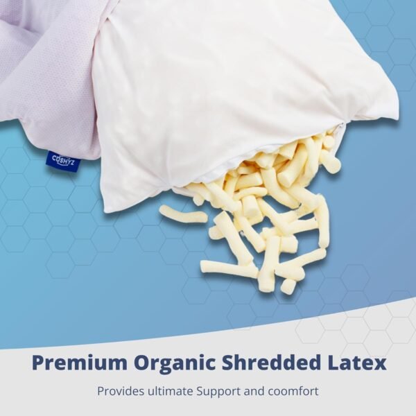 Premium Organic 100% Natural Talalay Latex Pillow - Adjustable Loft | Innovative Hex Grid Honeycomb Pattern Cover | Perfect Neck & Shoulder Support | for Back, Side, & Stomach Sleepers - Image 4
