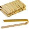 Mini 90pcs bamboo tongs 4-inch long toast tongs disposable wooden cooking tongs bamboo cooking utensils toast bread kimchi tea set