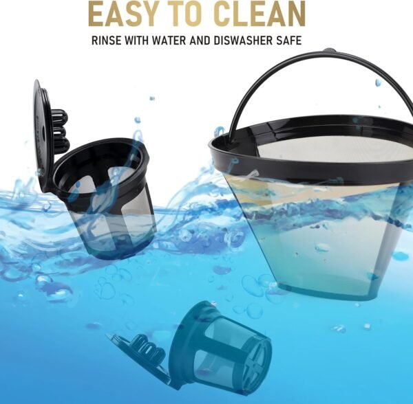 Feilifan Reusable Coffee Filter and K Cup Reusable Pod for Ninja Dual Brew Coffee Maker, Replacement Parts Compatible with Ninja CFP201 CFP300 CFP301 CFP305 CFP400 CFP451 (3 Pack) - Image 5