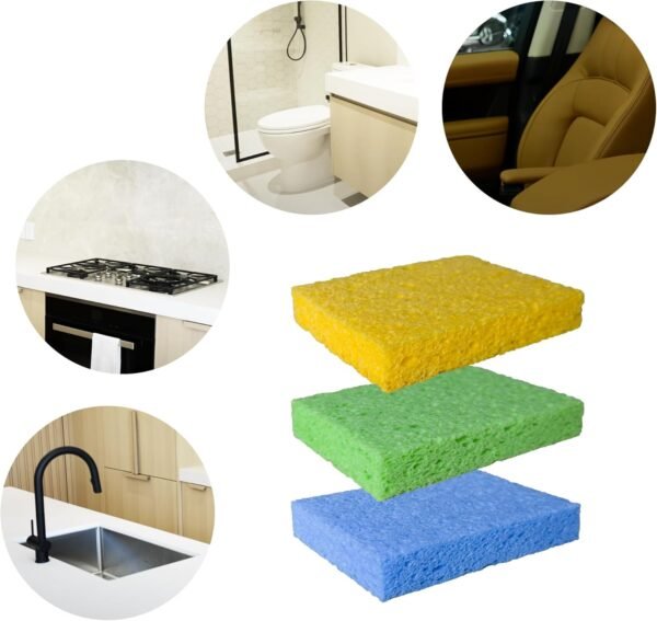 36 Pk Pop-Up Compressed Cellulose Sponges, Heavy Duty Scrub Kitchen Sponge, Clean Tough Messes Without Scratching Eco Friendly Reusable Compostable&Biodegradable 11.5x7x2cm - Image 4
