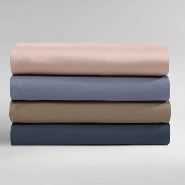 Calvin Klein - Queen Sheets, 100% Organic Cotton Sateen Bedding Set with Deep Pockets, 300-Thread Count Silky Bedding Essentials, Oeko-Tex & GOTS Certified (Organic Earth Dusk Blue, Queen) - Image 6