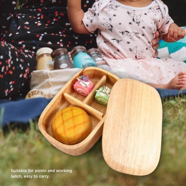 Wood Bento Box, Adult Lunch box Women & Men Lunch Containers Japanese Bento Lunch Box for Working Picnic Outdoor - Image 3