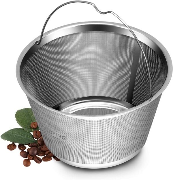 4-5 Cup Reusable Permanent Basket Coffee Filters, Coffee Filters 4 Cup, Perfect Fit Mr Coffee Coffee Makers and Brews, Replace 4 Cup Mr Coffee Gold Tone Coffee Filters