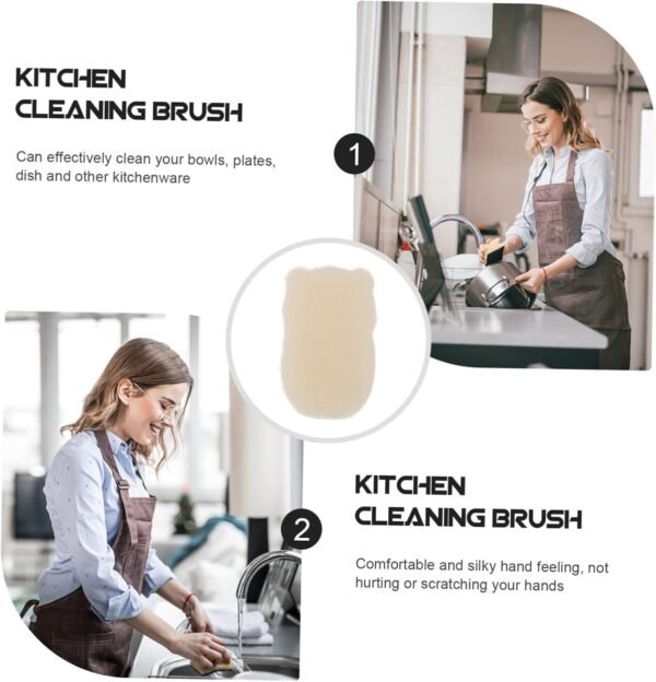 Didiseaon 12pcs Sponge Brush Sink Bowl Washing Tools Natural Loofah Sponge Imitation Loofah Dish Towels Natural Dish Scrubbers Natural Kitchen Sponge Cleaning Rags Sponge Scrubbers Beige - Image 6