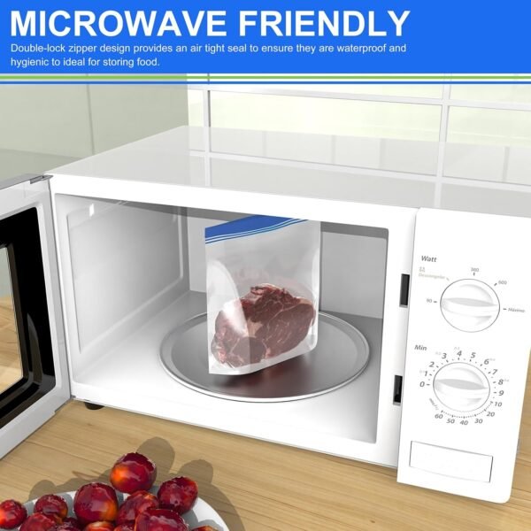 12 Pack Reusable Gallon Freezer Bags Dishwasher Microwave Safe,BPA Free Reusable Bags Silicone Stand Up Leakproof Reusable Food Storage Bags for Meal Prep Fruits Fridge Kitchen Organization - Image 4