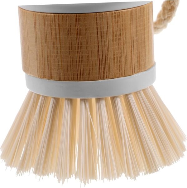 CRAFTHROU Dish Scrubber Cleaning Pan And Vegetable Natural Palm Pot Brush Round Dish Brush Washing Scrubber For Kitchen Sink Cleaning White - Image 9