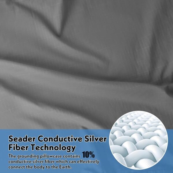 Grounding Sheets 27 * 52 inch, Conductive Grounding Sheets with Grounding Cord, Grounding Sheets for Earth with Silver Fiber & Organic Cotton, Gray - Image 3