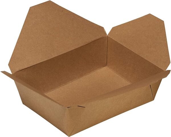 Take Out Food Containers 45 oz Kraft Brown Paper Take Out Boxes Microwaveable Leak Grease Resistant Containers - To Go Containers Restaurant, Catering, Food Truck - Recyclable Lunch Box #8 (50)