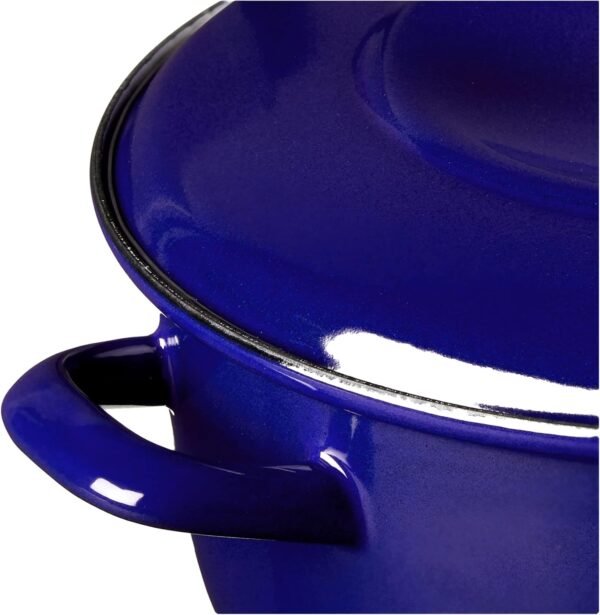 Merten & Storck European Crafted Enameled Iron, Round 7QT Dutch Oven Casserole with Lid, Cobalt Blue - Image 10