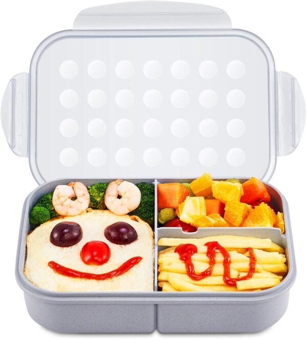 MISS BIG® Bento Box,Bento Box Adult,Lunch Box,Ideal Leak Proof Lunch Containers,No BPAs and No Chemical Dyes Bento Lunch Box,Dishwasher and Microwave Safe Lunch Containers for Adults(1900ml Gray)