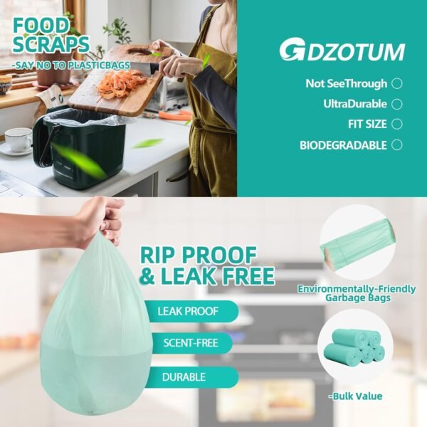 4-6 Gallon Small Trash Bags Biodegradable,Easy-Tearing 4 Gallon Trash Bag,Sturdy&Thick Small Garbage Bags,Unscented Bathroom Trash Bags for Kitchen, Bathroom,Bedroom,Office,110 Counts - Image 5