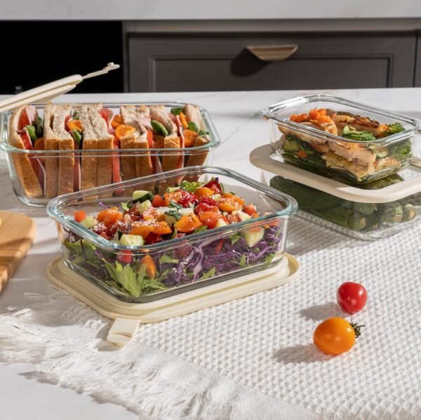 Urban Green Glass Food Storage Containers with Glass Lids, Microwave Safe Glass Food Container Set, Aitight Glass Meal Prep Container Set, LeakProof, 100% Plastic Free, 4 Pack - Image 6
