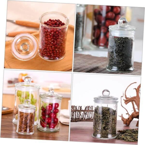 3 Pcs Glass Storage Jar Kitchen Storage Container Food Storage Jar Snack Storage Jar Storage Jar Container with Lid Kitchen Sealed Jar Cotton Tip Jar Transparent - Image 2