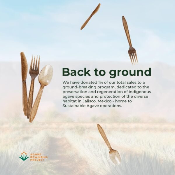 Sustainable Agave Co - Agave Fiber Cutlery Set - 24 Biofilm Wrapped Sets / 72 pcs - Biodegradable, Plant-Based, Made With Upcycled Materials - Bulk Brown Forks, Knives Spoons & Napkin Variety Pack - Image 5