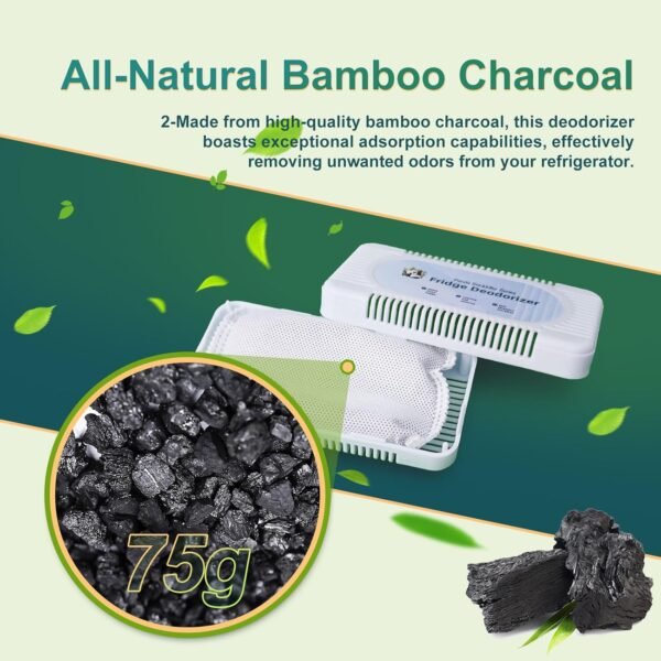 Fridge Deodorizer,Odor Absorber Fridge and Freezer Odor Eliminator Premium Natural Bamboo Charcoal Deodorizer Bags 225g,Long-Lasting Odor Elimination for Fridge,Freshness Coolers,Lunch Boxes(3count) - Image 7