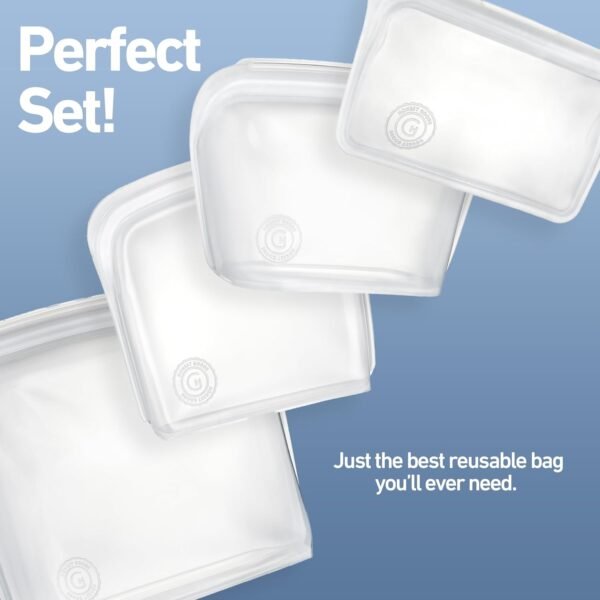 Honest Goods Silicone Food Grade Reusable Storage Bag, 7 Pack, Meal Prep, Snacks, Kid Food, Airtight Leak-Proof Premium Silicone Storage Bags, Microwave & Freezer-Safe (Clear) - Image 10