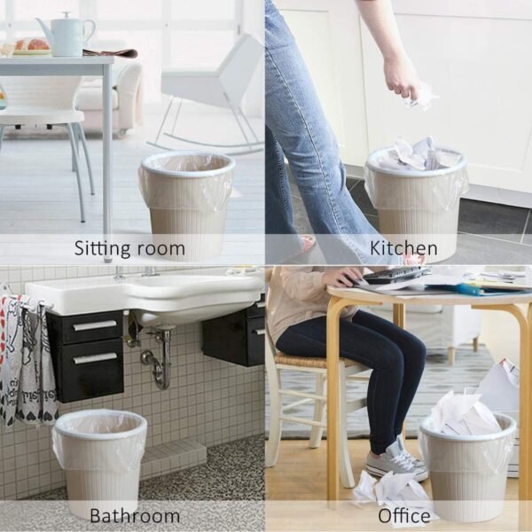 Small Trash Bags Food Waste Bags, Mini Garbage Bags Strong Bathroom Bin Liner Recycle Rubbish Bag for Home Kitchen Office Pet (2.6 Gallon-100 Count White) - Image 3