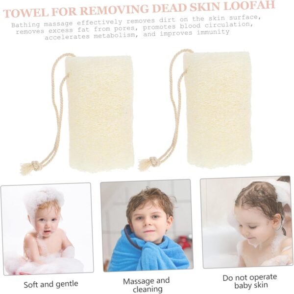 3pcs Loofah Cleaning Sponge Natural Dish Sponge Cleaning Scrubber Natural Sea Sponge Organic Luffa Esponjas para El Cuerpo Natural Loofa Sponges Exfoliating Body Scrubber Beige - Image 8