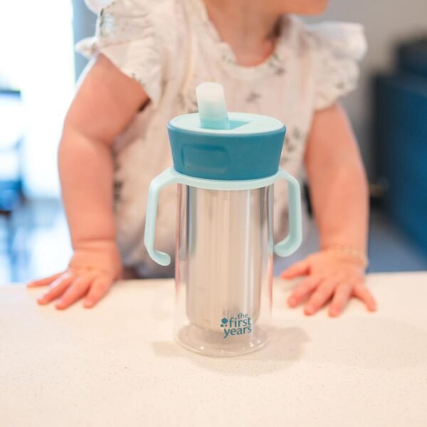 The First Years CoolCore Insulated Toddler Straw Cup - Transitional Toddler Trainer Cup Converts to Water Bottle with Spill Proof Lid - 8 Ounces - Ages 12 Months and Up - Image 2