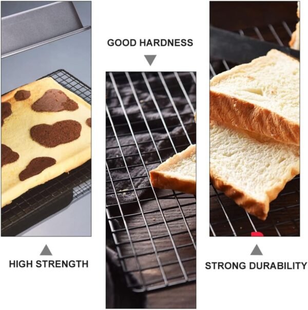 BBQ Mesh Cake Tray Grate Pan Baking Tray Grill Rack Net Clothes Drying Racks Toaster Kitchen Roasting Cooker Loaf Tin Hornear Food Cookware Outdoor Grilling Accessories Oven Iron - Image 9