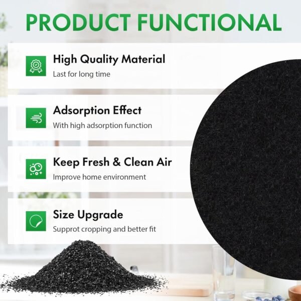 ENLOY 7.25 Inch Charcoal Filters for Kitchen Compost Bin, 12 Pack Compost Bin Charcoal Filters for Countertop Bin Pail Replacement, Longer Lasting Round Activated Charcoal Home Bucket Refill Sets - Image 5