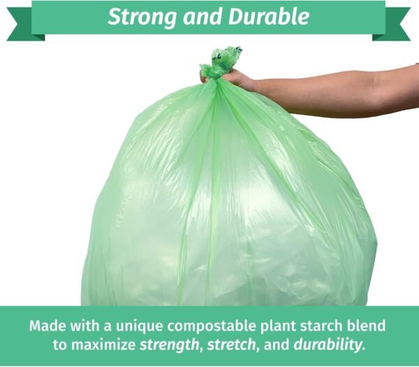 Reli. Compostable 33 Gallon Trash Bags | 40 Count | ASTM D6400 | Green | Eco-Friendly | For Compost - Image 3
