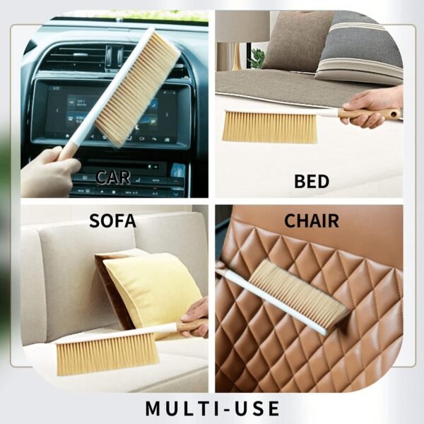 Hand Broom Cleaning Brushes- Soft Counter Duster Furniture Dusters Brush with Long Wooden Handle Household Dusting Tool (1 - Image 7