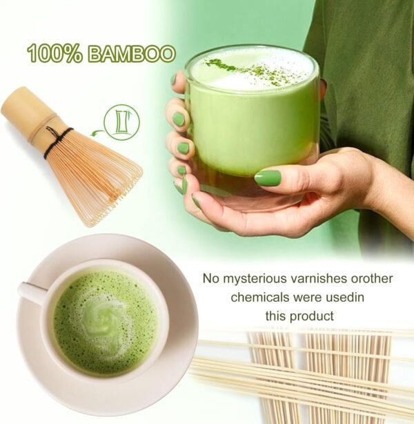 Matcha Whisk Set,Matcha Whisk,Matcha Set,Bamboo Whisk,Matcha Kit,Chasen Matcha Stirrer,Made from 100% Natural Bamboo,Durable and perfect for making matcha tea - Image 5