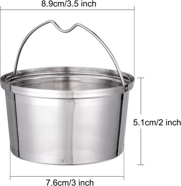 Reusable Coffee Filter, 4-5 Cup Coffee Filters for Mr. Coffee Black & Decker Coffee Makers Stainless Steel Coffee Filters - Image 2