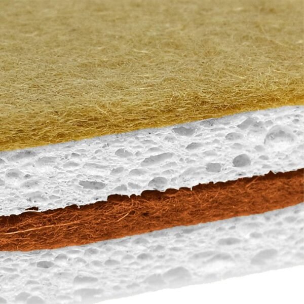 Eco sponges 2 Types Natural Plant Based Scrub Sponge 8 Pack Palm Fiber Scrubbing Sponge with Non Scratch Compostable Sponges Durable No Odor Kitchen Scrubber Eco Friendly Kitchen sponges - Image 3