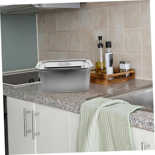 Compost Bin for Kitchen Countertop Stainless Steel Food Waste Bucket Small Trash Can with Lid Food Waste Bin for Kitchen Compost - Image 6