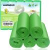 2 Gallon Compostable Trash Bags Small Biodegradable Garbage Bags 7.5 Liters Wastebasket Trash Liners for Bathroom Office Bedroom, Green 100 Counts