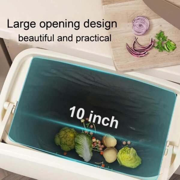 2.5 Gallon Compost bin Kitchen, Hanging Small Trash Can with Lid for Cabinets/Bathrooms/Bedrooms/Offices/Camping, White - Image 5