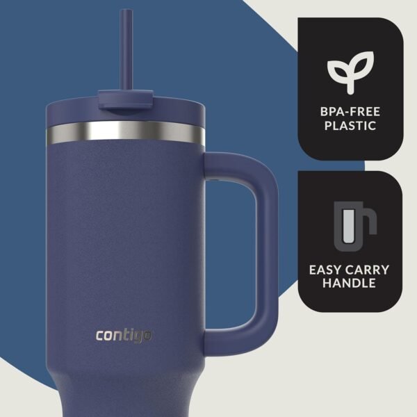 Contigo Streeterville 40oz Tumbler, Stainless Steel Vacuum Insulated, Leak-Proof, Cold for 29 Hours, Indigo - Image 4