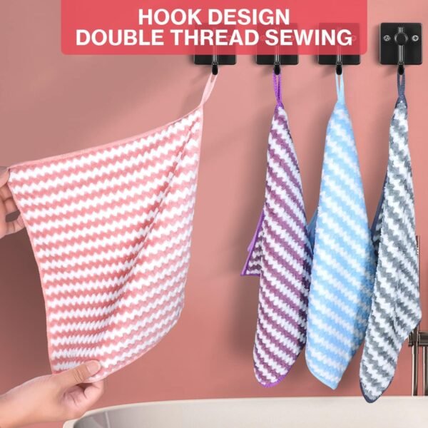 AMITER Kitchen Dish Towels, 100% Cotton Kitchen Towels and Dishcloths Set, 10 Pack Dish Cloths for Washing Dishes Dish Rags for Drying Dishes Kitchen Wash Clothes Cleaning Towel - Image 6