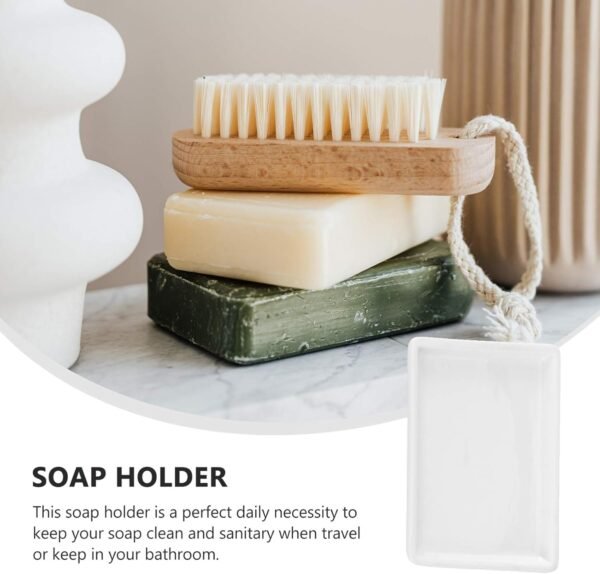 Cabilock Pallet Practical Soap Holder Soap Holder Soap Tray Soap Dish Soap Rack Tray Soap Storage Rack Soap Rack Holder Soap Box Ceramics Stainless Steel Tray Desktop Tissue Tray - Image 8