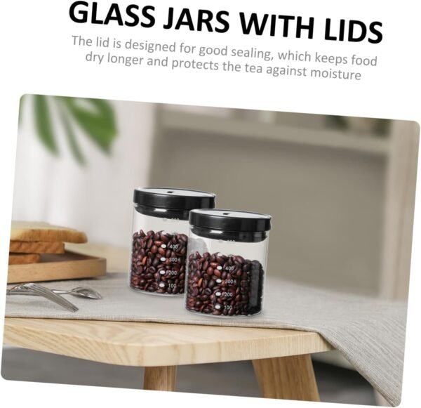 Food Storage Jar Housewarming Clear Food Jar Candy Jar Food Container Food Storage Canisters Housewarming Wide Mouth Mason Jars Party Grains Holder Food Jars Glass - Image 8