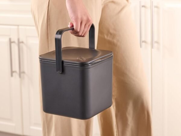 Minky Homecare Kitchen Compost Bin – Countertop Food Waste Caddy with Easy Wipe Clean Interior – Made in The UK - 3.5L (0.9 gal.) ECO Black - Image 5