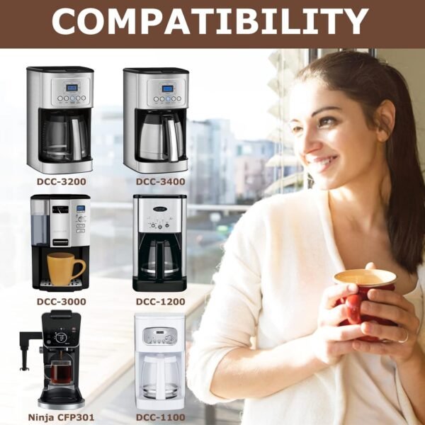 KEEPOW Reusable Coffee Filter Replacement 14 cup Compatible with Cuisinart DCC-3200 DCC-1200 Coffee Maker, Gold Tone Coffee Filter Basket 10 12 14 Cup - Image 4