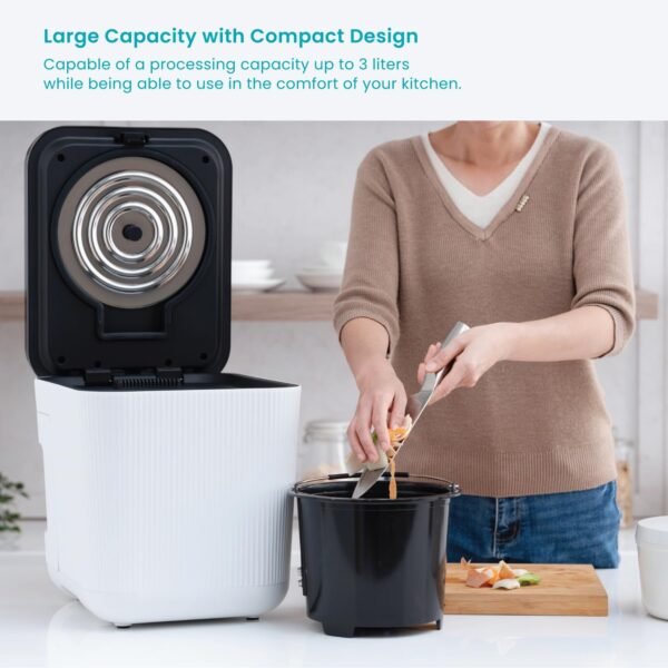 Home Zone Living Electric Composter for Kitchen, Helps Turn Food Waste Into Pre-Compost, Features Auto-Cleaning Cycle, Large Capacity 3 Liters Size - Image 3
