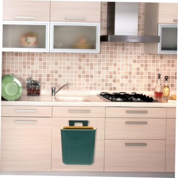 Wall Mounted Trash Can Compost Bin Kitchen Basket Trash Bin Countertop Fridge Can Dispenser Pop Kitchen Garbage Bin Garbage Can Outdoor Dustbin Food Waste Bin Tilt - Pp Green - Image 2